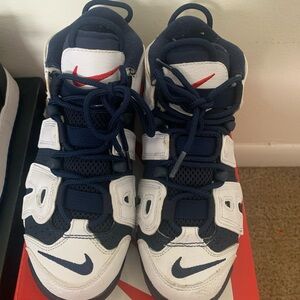 Nike Kids White and Navy Sneakers